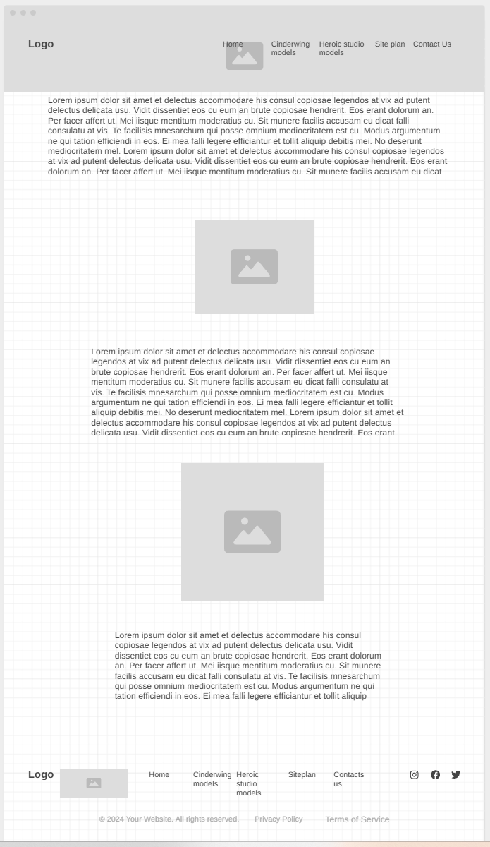 home page wireframe